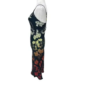 Anthropologie Conditions Apply Floral Maxi Slip‎ Dress XS Tropical Ombre Resort thumbnail 3