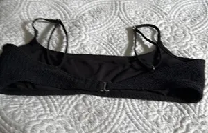 Black Ribbed Bathing Suit top thumbnail 1