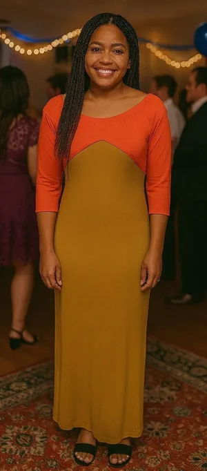 Unbranded Women Size Large Yellow Orange‎ Colorblock Backless Maxi Bodycon Dress thumbnail 1