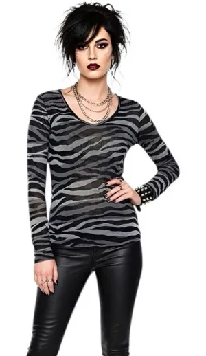 Express Blouse Long Sleeve Animal Print Small thumbnail 1