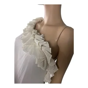 Max and Cleo Womens Eggshell One Shoulder Ruffle Cocktail Dress SAB6Q985 Size‎ 2 thumbnail 5