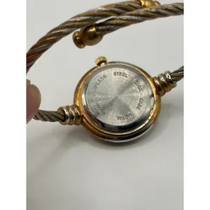 Womens Gold Silver Tone Snowflake Dial Cuff Bracelet‎ Watch Japan Movt Quartz thumbnail 2