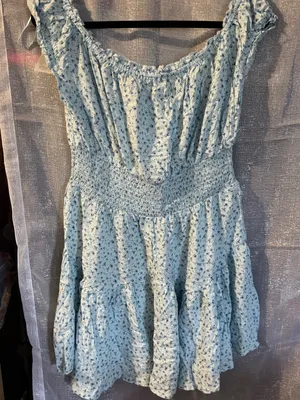 Aeropostale Light Blue Floral Smocked Mini Dress thumbnail 8