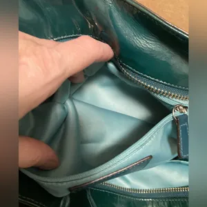 *Coach 18770 Chelsea Teal Hunter Green Patent Leather Tote Shoulder Bag thumbnail 9