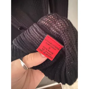 RED Y2k Black Sheer Ribbed Knit V-Neck Button Front Cardigan Whimsigoth S thumbnail 7