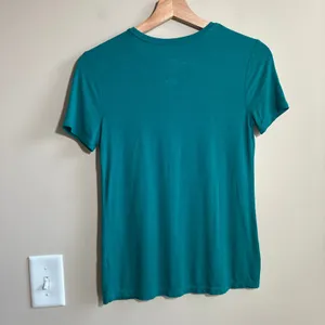 Nine West Soft Spun T-Shirt XS Teal Womens Rayon Spandex Stretch Tee thumbnail 5