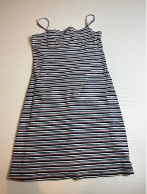 Hollister Striped Ribbed‎ Bodycon Mini Dress Sleeveless Casual Summer Size S thumbnail 1