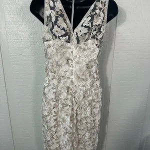 Adrienna Papell Off White Lace Overlay Sleeveless Dress Size 4 NWOT thumbnail 7