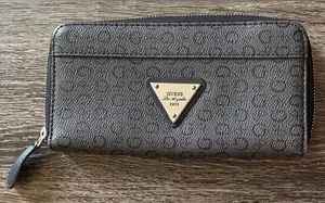 Guess Black Leather Logo Zip Wallet thumbnail 1