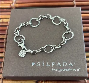 Silpada Sterling Textured Silver Charm Bracelet thumbnail 1
