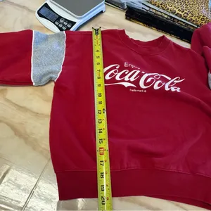 Forever 21 Coca-Cola Oversized Graphic Crewneck Sweatshirt Red Gray Small thumbnail 9