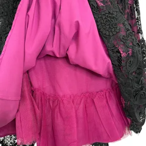 Betsey Johnson Strapless Lace Dress Pink Black Party Cocktail Size 8 thumbnail 11