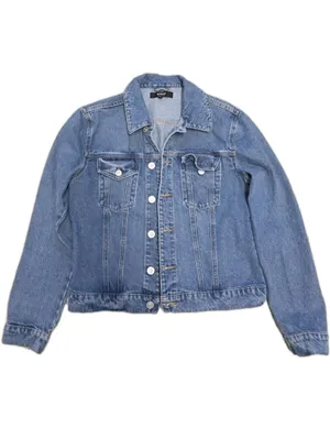 Hudson Jeans Denim Trucker Jacket Size Large XLarge Button Up Y2K Jean Western Fall thumbnail 4