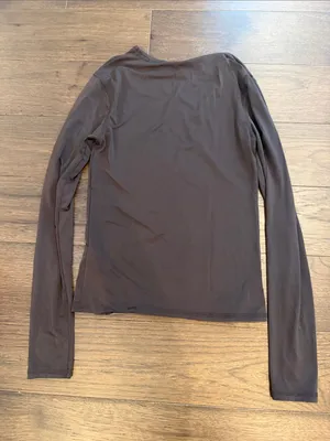 Zara Long Sleeve Crewneck Top in Brown Size Medium - C27-099 thumbnail 7