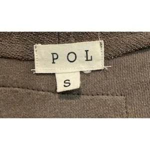 POL Peace Symbol Patchwork Brown Oversized Hoodie Sweatshirt Womens S thumbnail 5