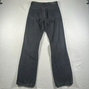 Aeropostale 90's Baggy Black Wash Button Fly Distressed Denim Jeans Size 0 thumbnail 8