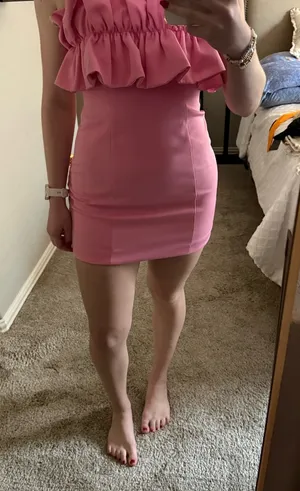 DO+BE Pink Ruffle Mini Dress thumbnail 1