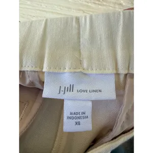 J.Jill Love Linen Cream Wide Leg Pleated Trousers High Rise Side‎ Zip Size XS thumbnail 5