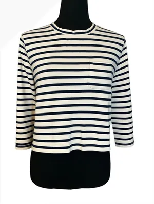 Madewell Women's Striped Long Sleeve Cotton Top XXS thumbnail 1