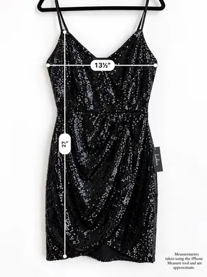 Lulus Black Sequin Mini Dress XS NWT Cocktail Party Homecoming Spaghetti Strap thumbnail 13