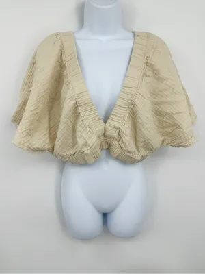 Aerie Boho Pool To Party Flutter Sleeve Crop Top Size XL Whimsical thumbnail 2