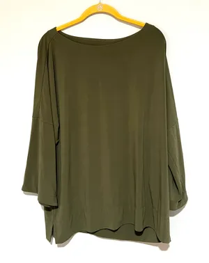 Chico’s Army Green Blouse Top Fall thumbnail 1