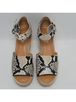 Nine West Adell Snakeskin Espadrille Wedge Heel Ankle Strap Sandals Size 7.5 thumbnail 3