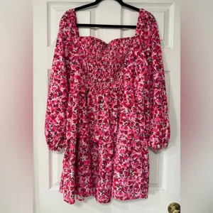 Zexxxy Women's Floral Pink Long Sleeves Ruffle Dress Size XL NWT thumbnail 4