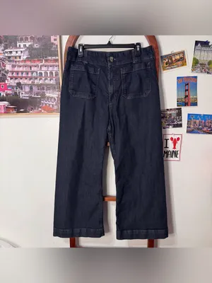 Anthropologie Maeve Colette High-Rise Wide-Leg Cropped Jeans thumbnail 3