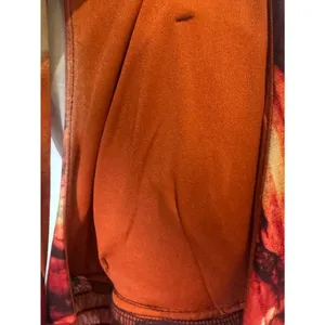 Bisou Bisou burnt orange abstract print smocked maxi dress size 4 thumbnail 7