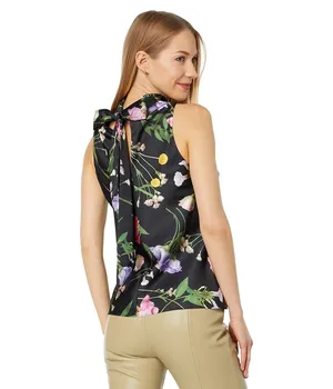 NWT Ted Baker London raeven cowl neck black floral sleeveless top. Size 2 medium thumbnail 3