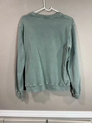 Sage Green 'Dreamer' Leopard Graphic Crewneck Sweater thumbnail 3