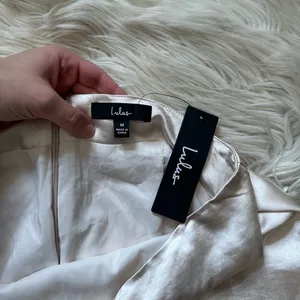 LULU’S Headed To Happy Hour Champagne Satin Midi Skirt thumbnail 5