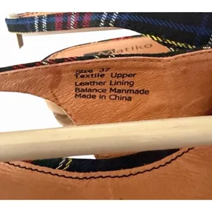 Matiko Lori Tartan Plaid Slingback Pointed Toe Flats Women’s 37 NIB Modern thumbnail 7