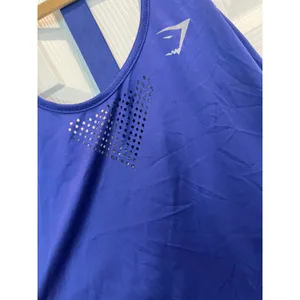 Gym shark athletic tank racer‎ back CS blue thumbnail 2