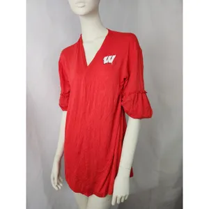 New Womens Red Wisconsin Badgers‎ Bubble Sleeve Cardigan Sweater Shirt MEDIUM thumbnail 8
