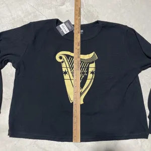 NWT $45 GUINNESS Black Long Sleeve SZ M Waffle Thermal Women's Shirt thumbnail 6