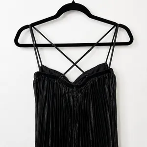 NEW Lulus Brilliant Allure Black Pleated Empire Sweetheart Maxi Dress Small thumbnail 9