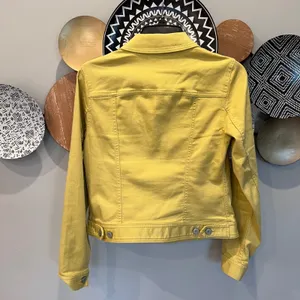 Talbots Womens XS Chartreuse Denim Trucker Jacket Cotton Blend Stretch ID245 thumbnail 3