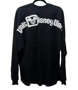 Walt Disney World Spirit Jersey Black Long Sleeve Theme Park Pullover Top Sz XL thumbnail 1