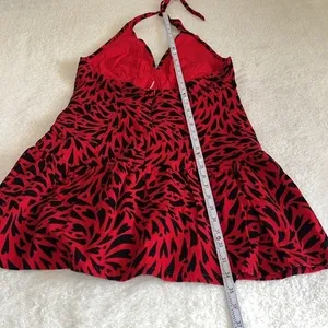 Free People Cecil Halter Mini Dress Red Black Size L Y2K Party thumbnail 6