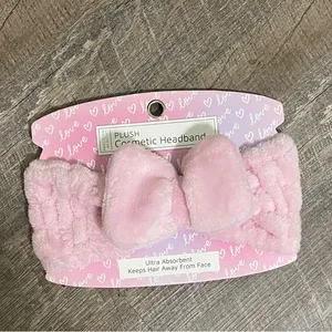Plush Pink Cosmetic Headband thumbnail 1