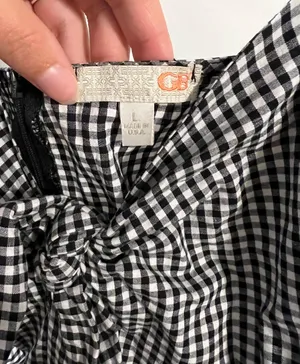 GB Black Checkered Print Romper thumbnail 4