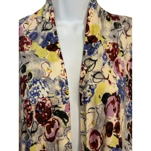 ANTHROPOLOGIE GUINEVERE Floral Open Front Hankie Hem‎ Lightweight Cardigan S thumbnail 3