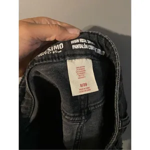 Mossimo Supply Co Black Distressed High Rise Short Denim Shorts Size 8 thumbnail 4