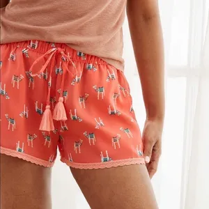 Aerie Satin Camel Print PJ Drawstring Shorts (XS) thumbnail 1