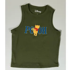 Disney Olive Green Winnie the Pooh Graphic Tank Top Tee T-Shirt Blouse Cami Camisole Size M 🍯✨ thumbnail 3