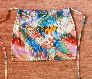 ASOS Design Printed Satin Scarf Top Size US 14 Multicolor Y2K thumbnail 1