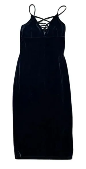 Love Culture Dark Gray Strappy Midi Bodycon tank Dress XS thumbnail 1