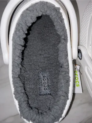 NWT Crocs Classic Lined Clog White Grey Fleece Unisex M8/W10 thumbnail 6